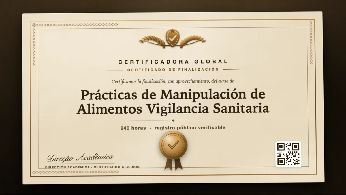 Portada del curso Prácticas de Manipulación de Alimentos Vigilancia Sanitaria