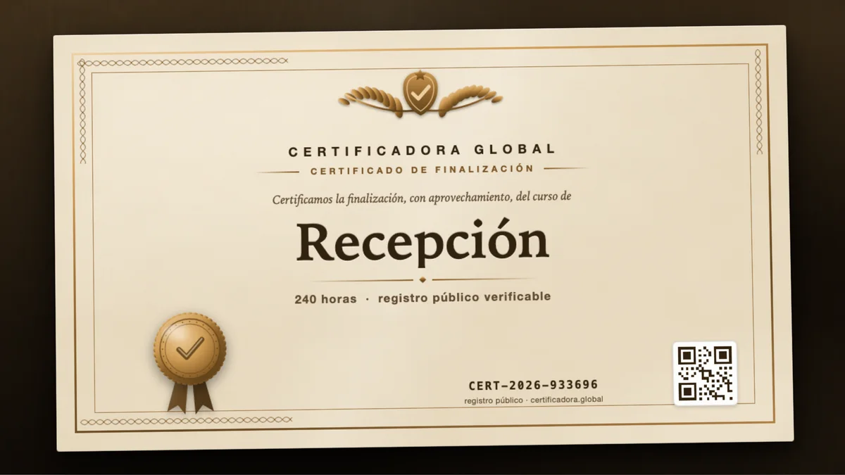 Portada del curso Recepción