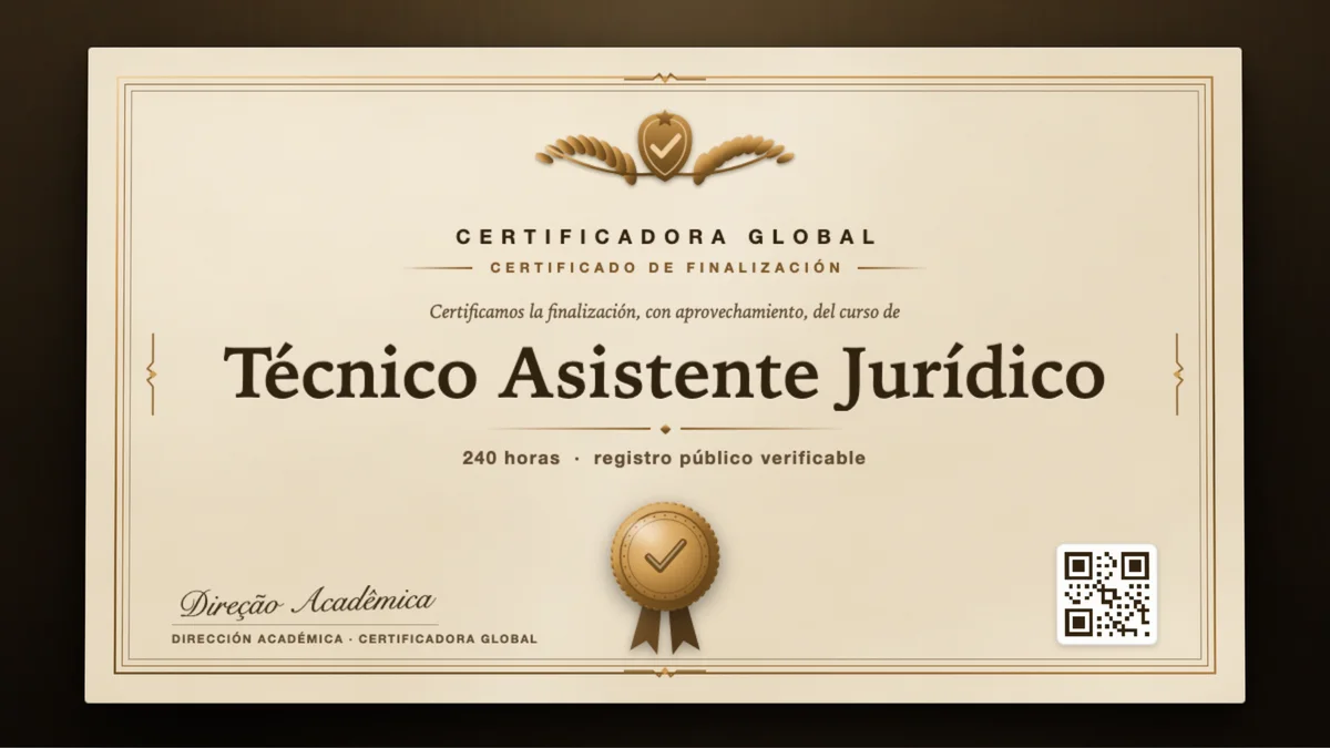 Portada del curso Técnico Asistente Jurídico