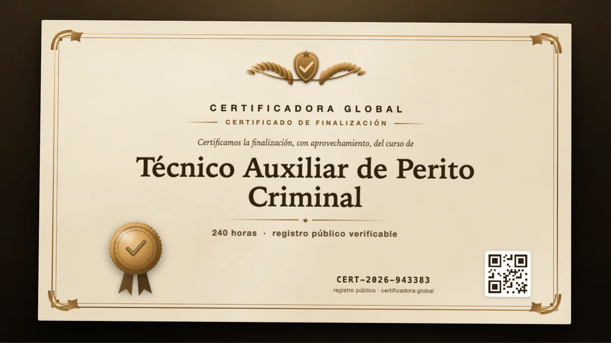 Portada del curso Técnico Auxiliar de Perito Criminal