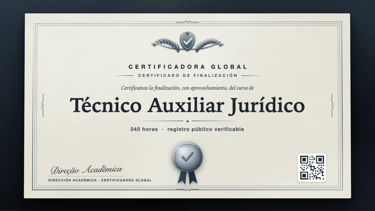 Portada del curso Técnico Auxiliar Jurídico