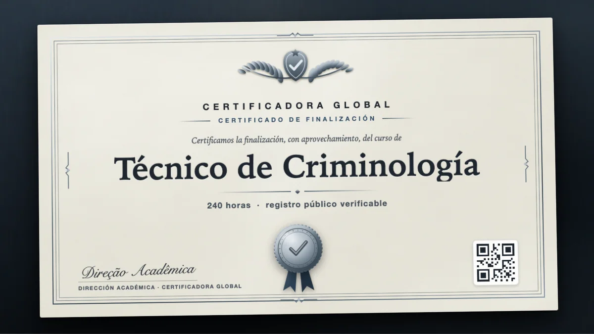 Portada del curso Técnico de Criminología