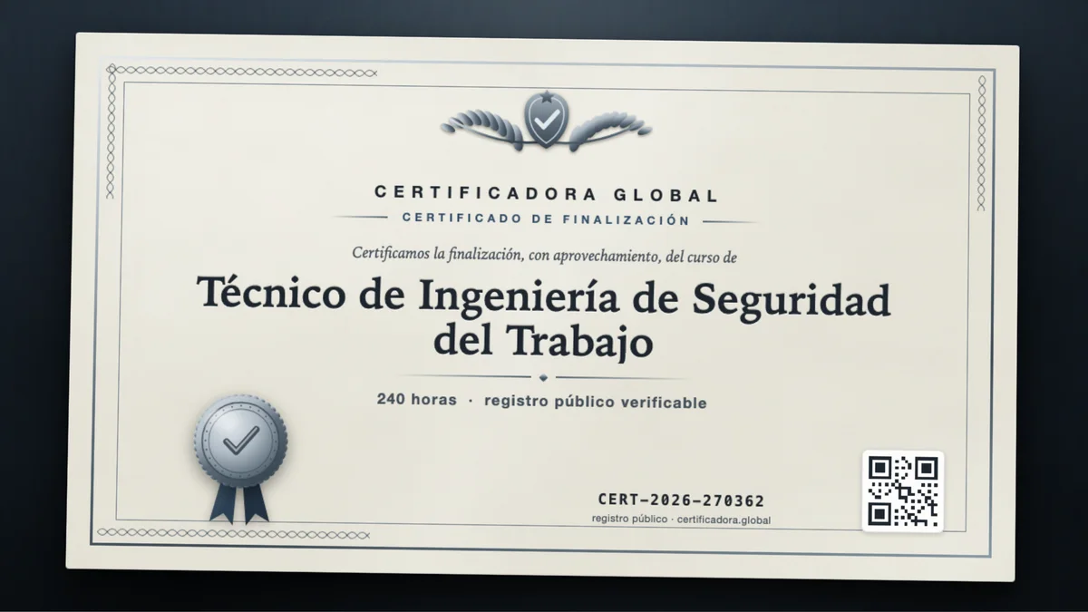 Portada del curso Técnico de Ingeniería de Seguridad del Trabajo