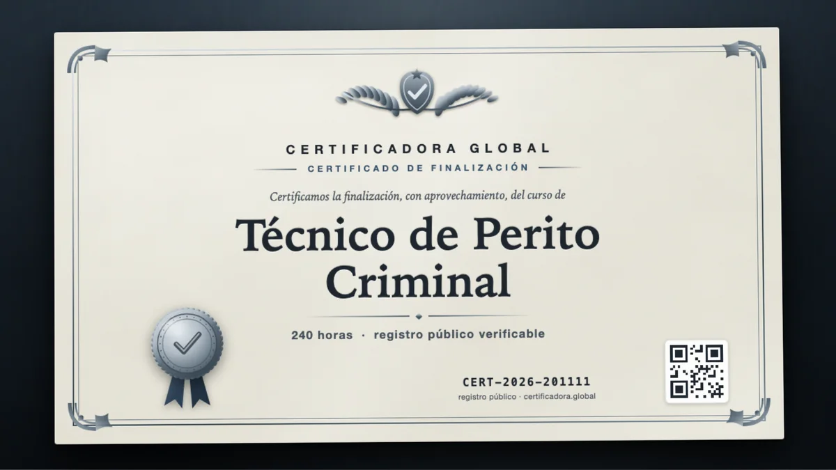 Portada del curso Técnico de Perito Criminal