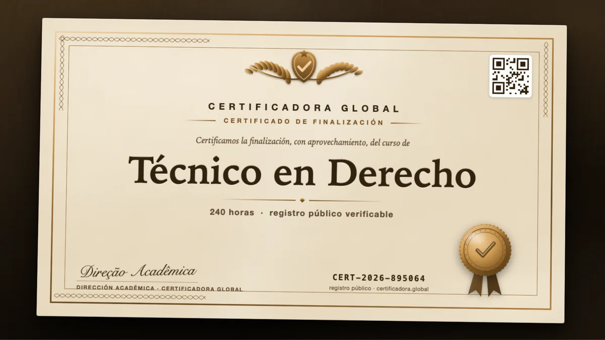 Portada del curso Técnico en Derecho