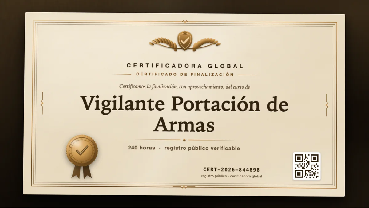 Portada del curso Vigilante Portación de Armas