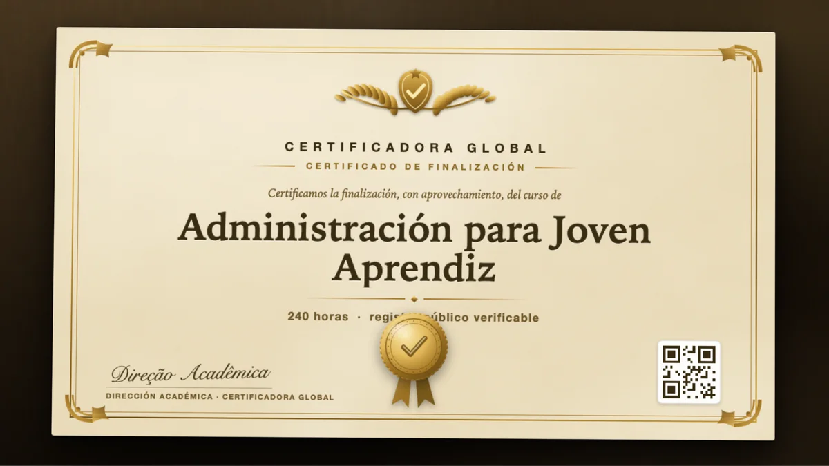 Portada del curso Administración para Joven Aprendiz
