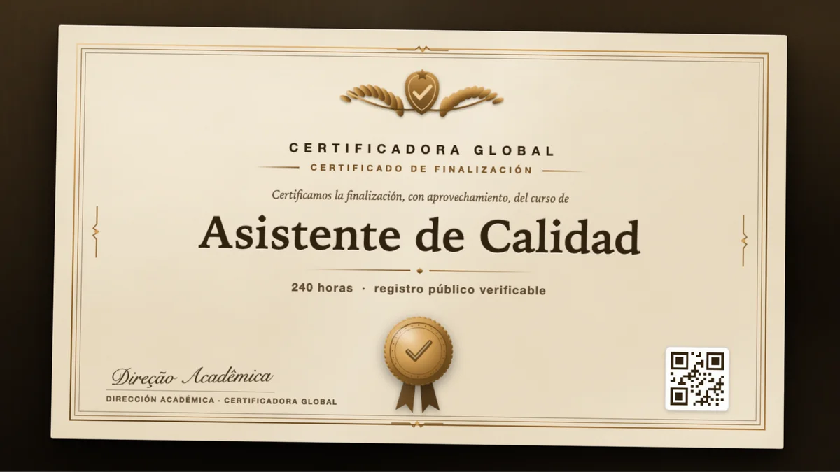 Portada del curso Asistente de Calidad