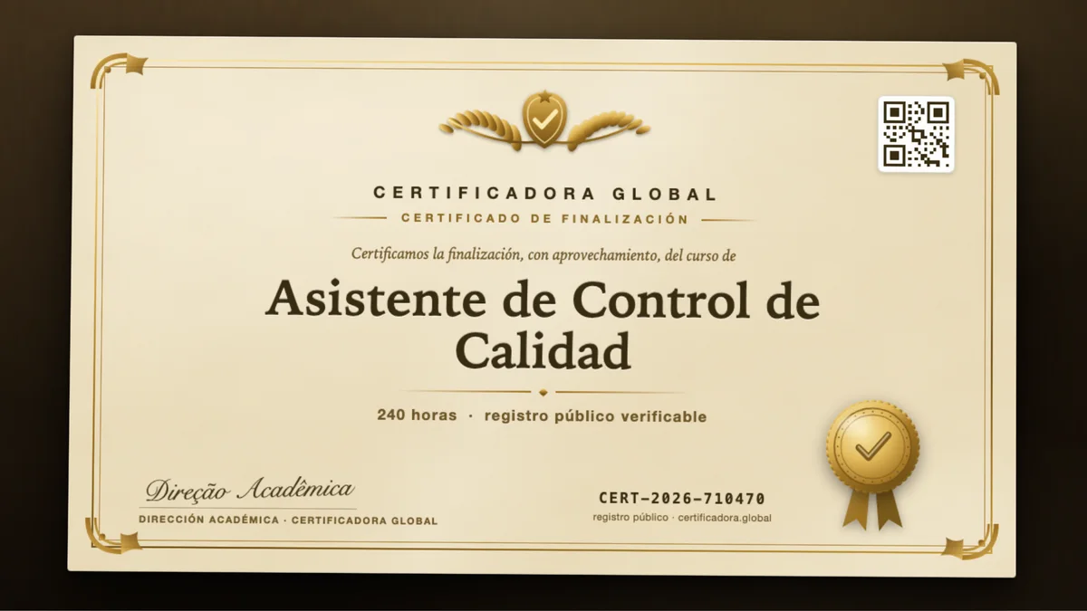 Portada del curso Asistente de Control de Calidad