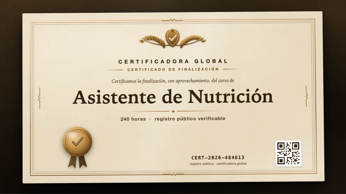 Portada del curso Asistente de Nutrición