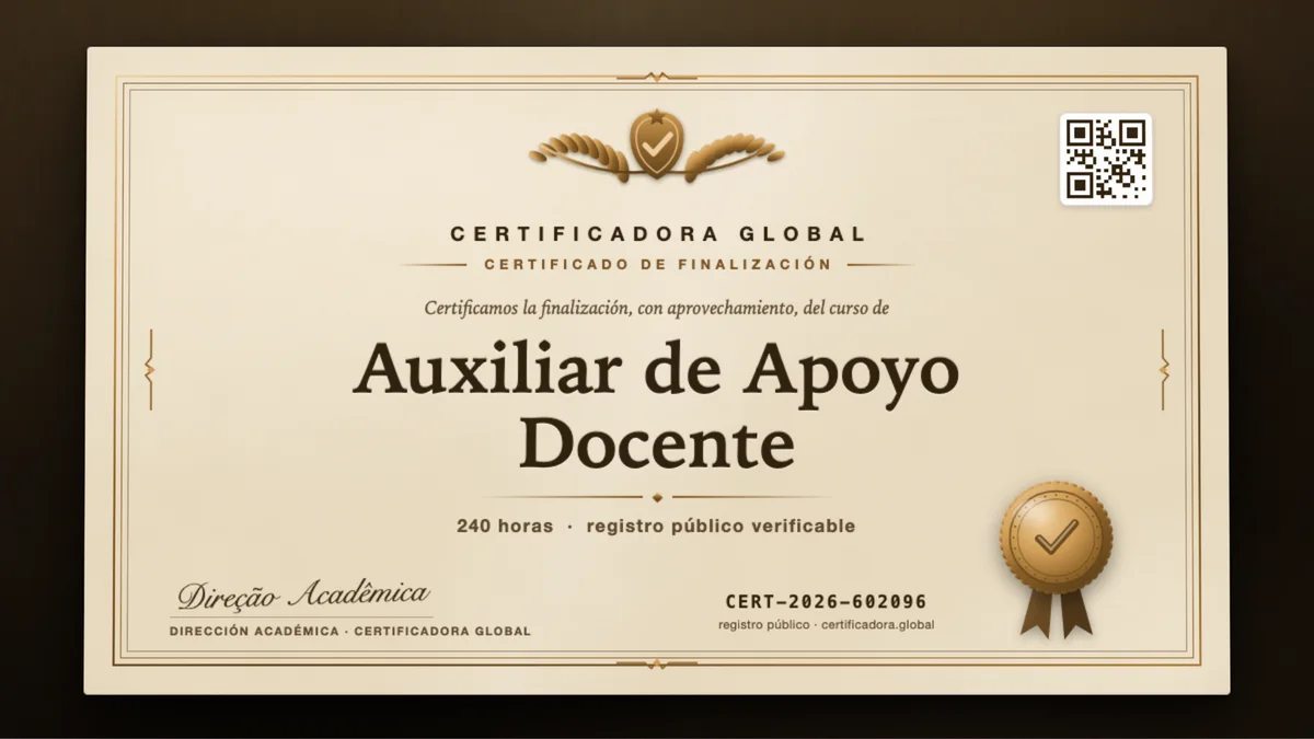 Portada del curso Auxiliar de Apoyo Docente