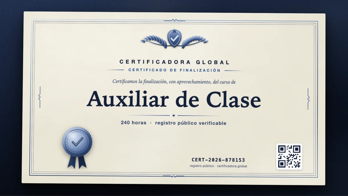 Portada del curso Auxiliar de Clase