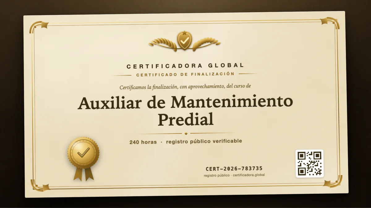 Portada del curso Auxiliar de Mantenimiento Predial