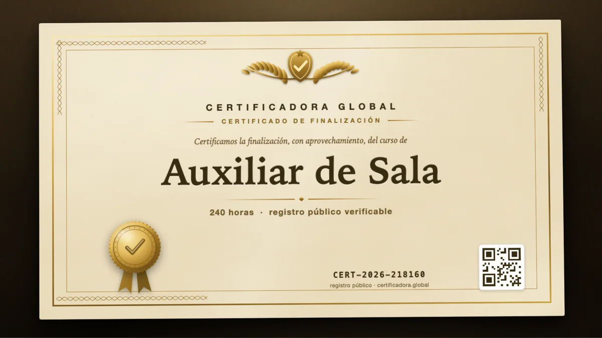 Portada del curso Auxiliar de Sala