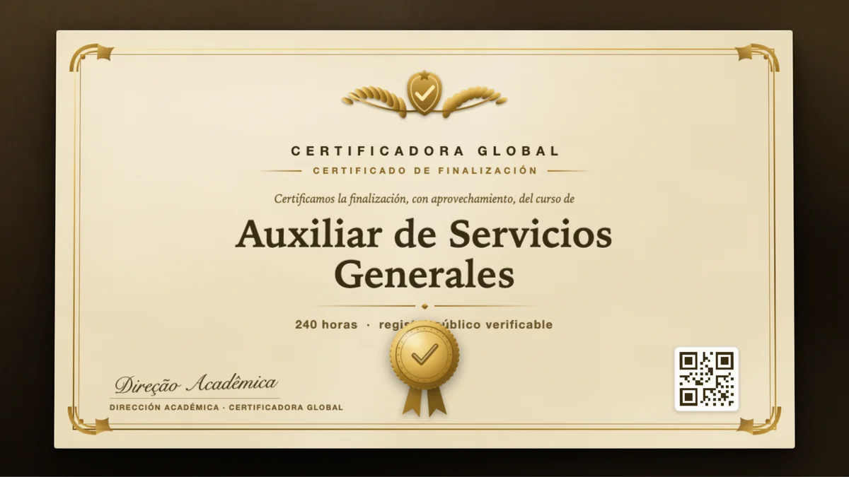Portada del curso Auxiliar de Servicios Generales