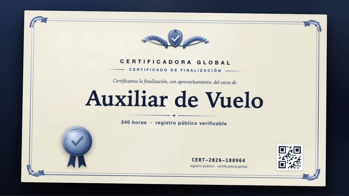Portada del curso Auxiliar de Vuelo