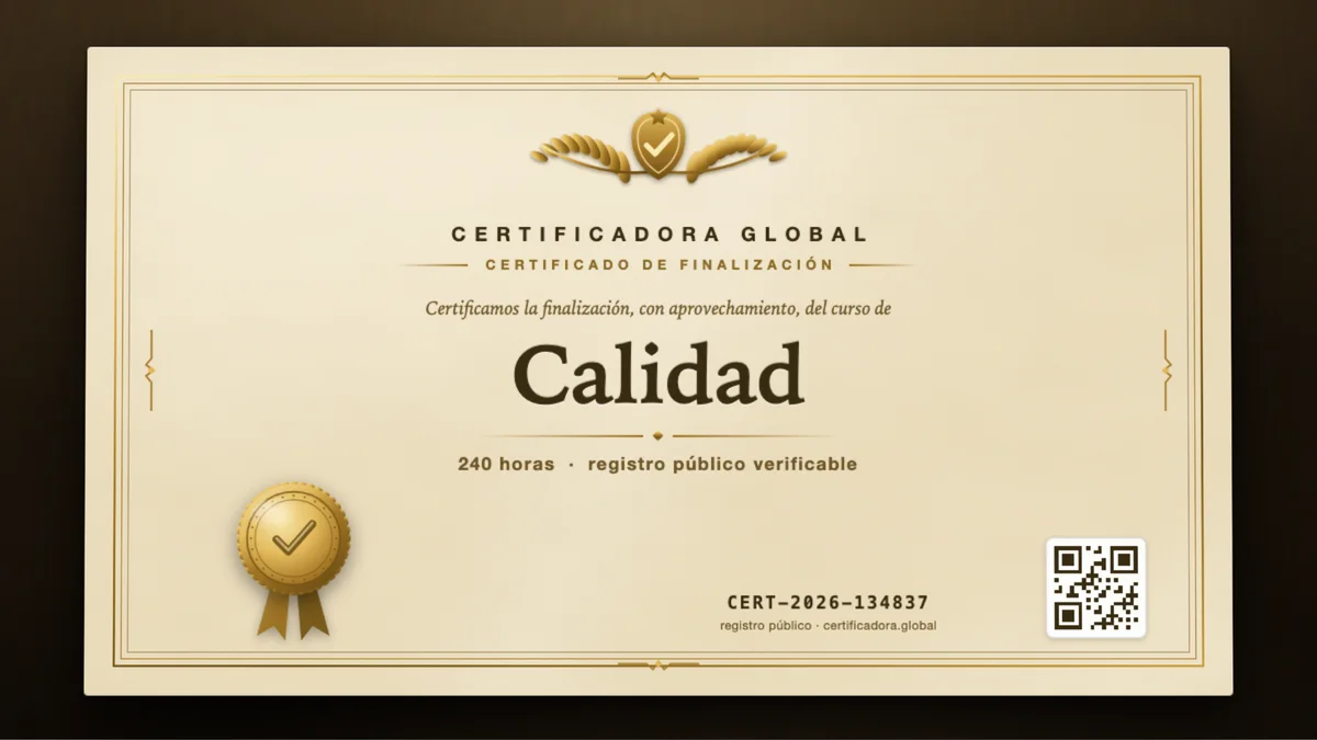 Portada del curso Calidad