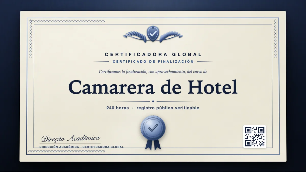 Portada del curso Camarera de Hotel