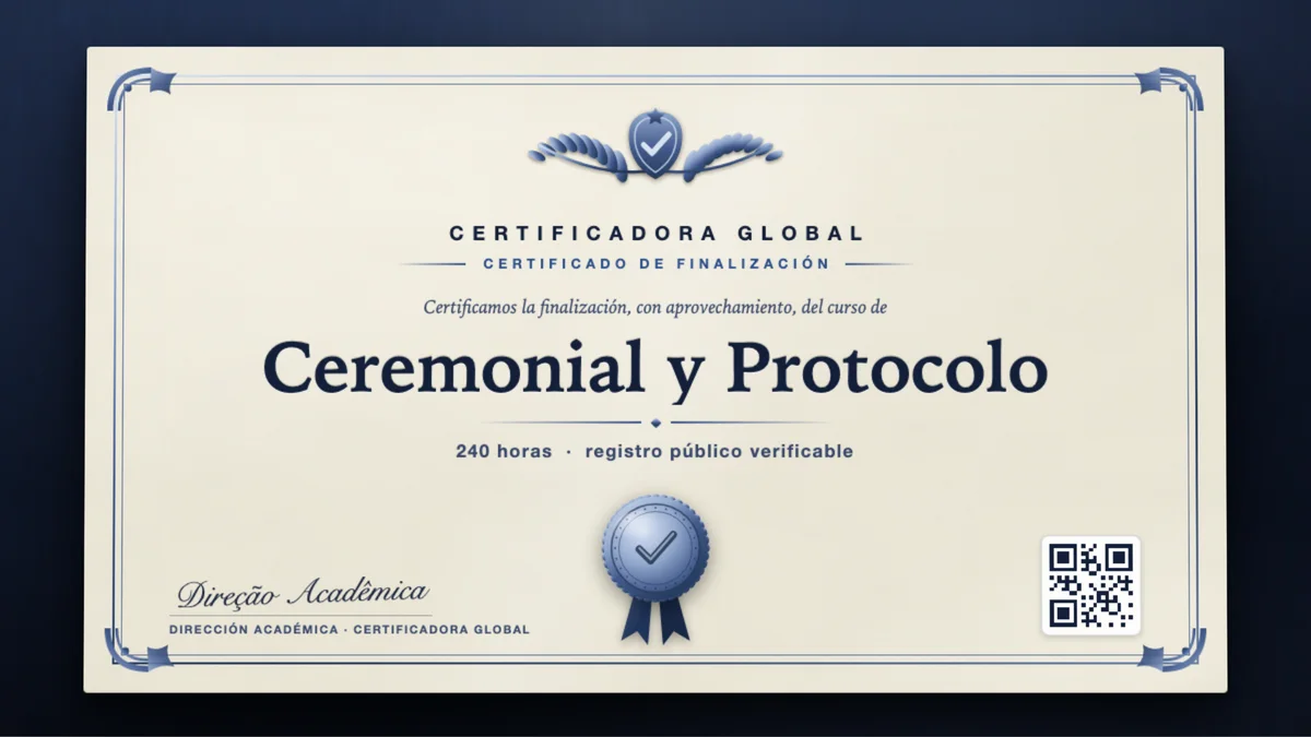 Portada del curso Ceremonial y Protocolo