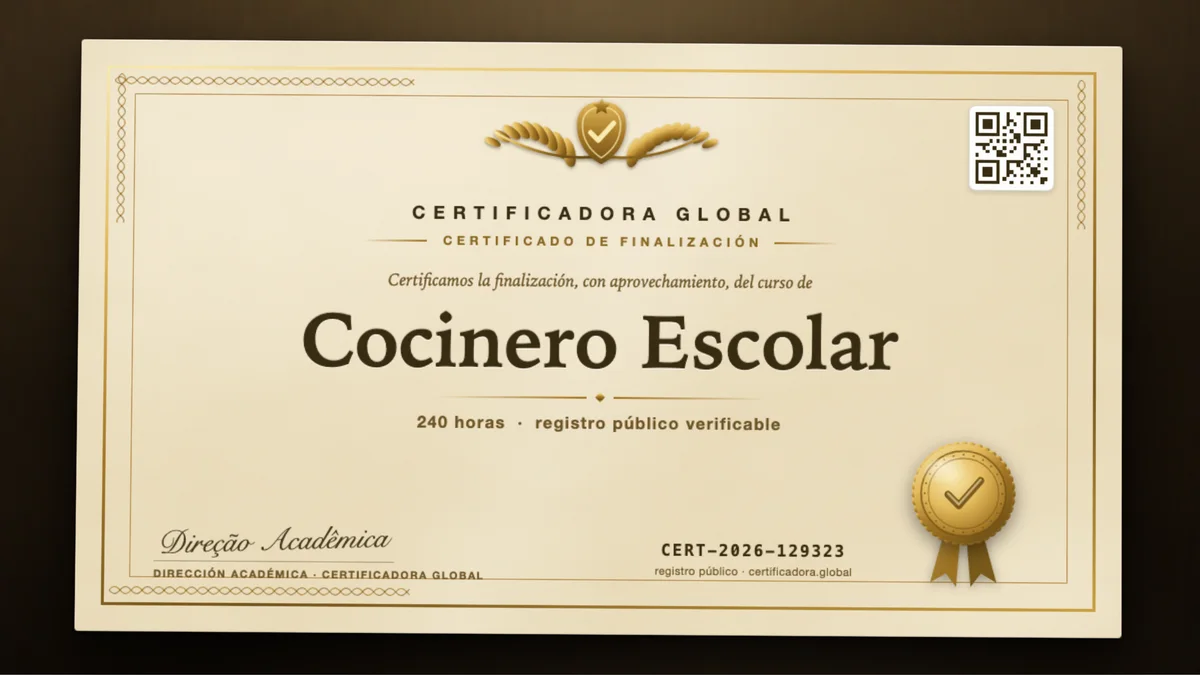 Portada del curso Cocinero Escolar