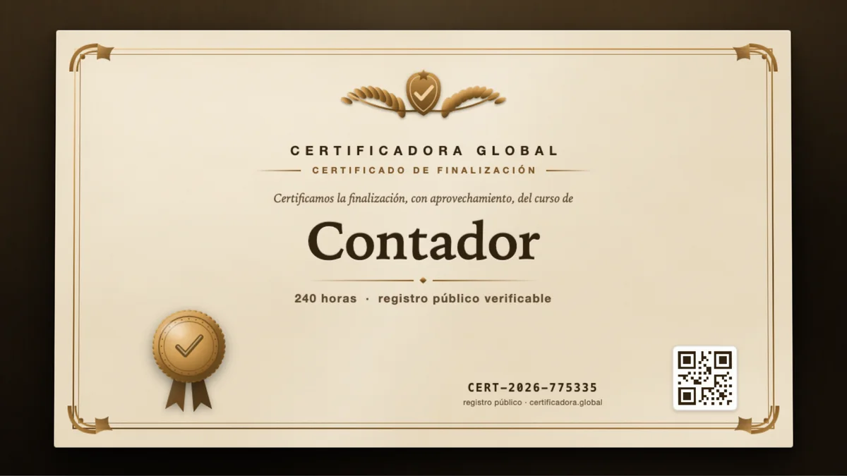 Portada del curso Contador