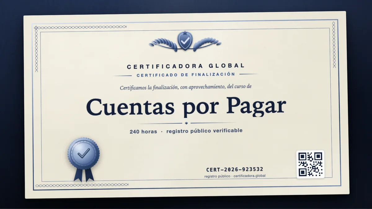 Portada del curso Cuentas por Pagar