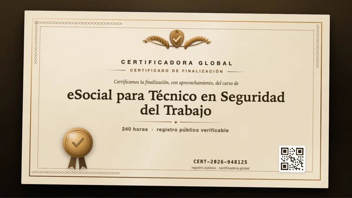 Portada del curso eSocial para Técnico en Seguridad del Trabajo