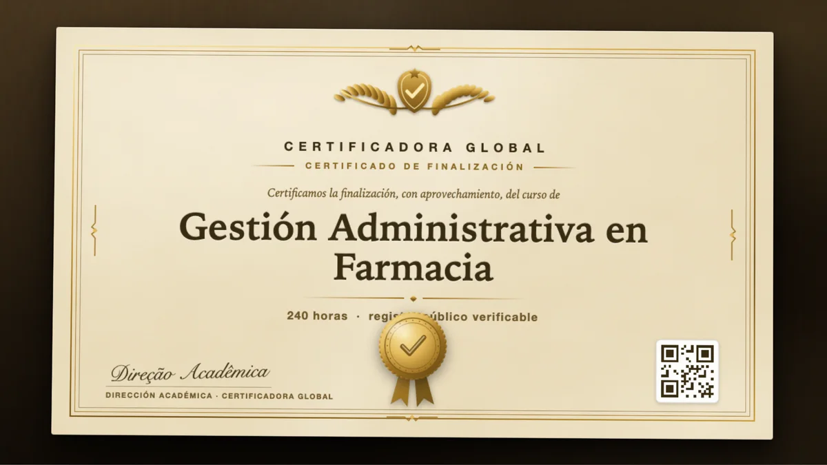 Portada del curso Gestión Administrativa en Farmacia
