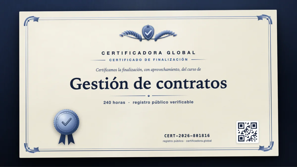 Portada del curso Gestión de contratos