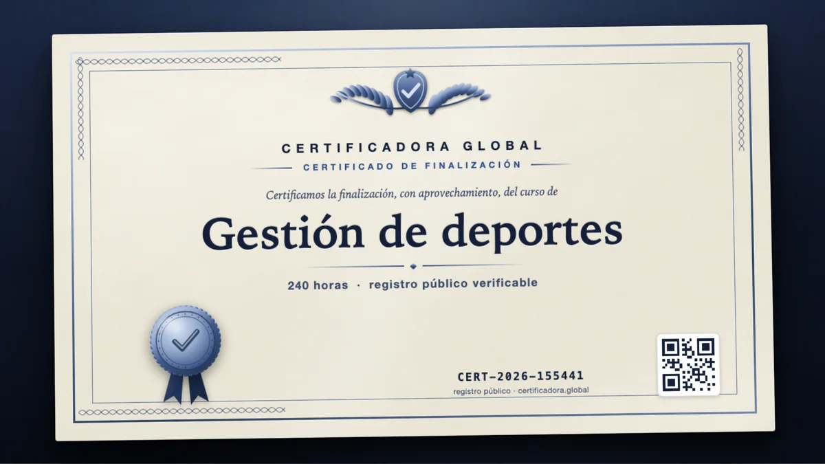 Portada del curso Gestión de deportes