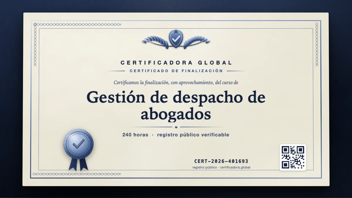 Portada del curso Gestión de despacho de abogados