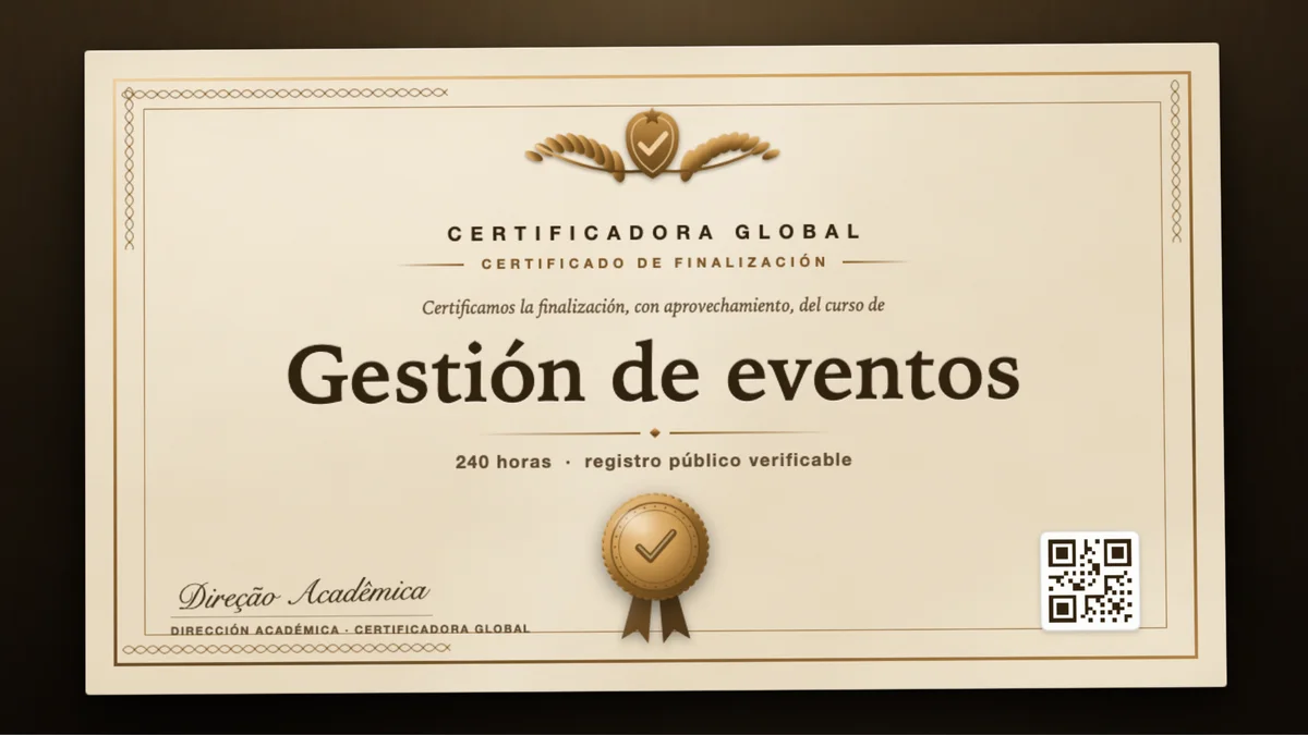Portada del curso Gestión de eventos