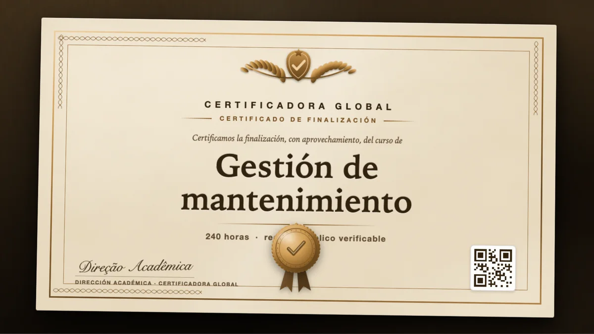 Portada del curso Gestión de mantenimiento