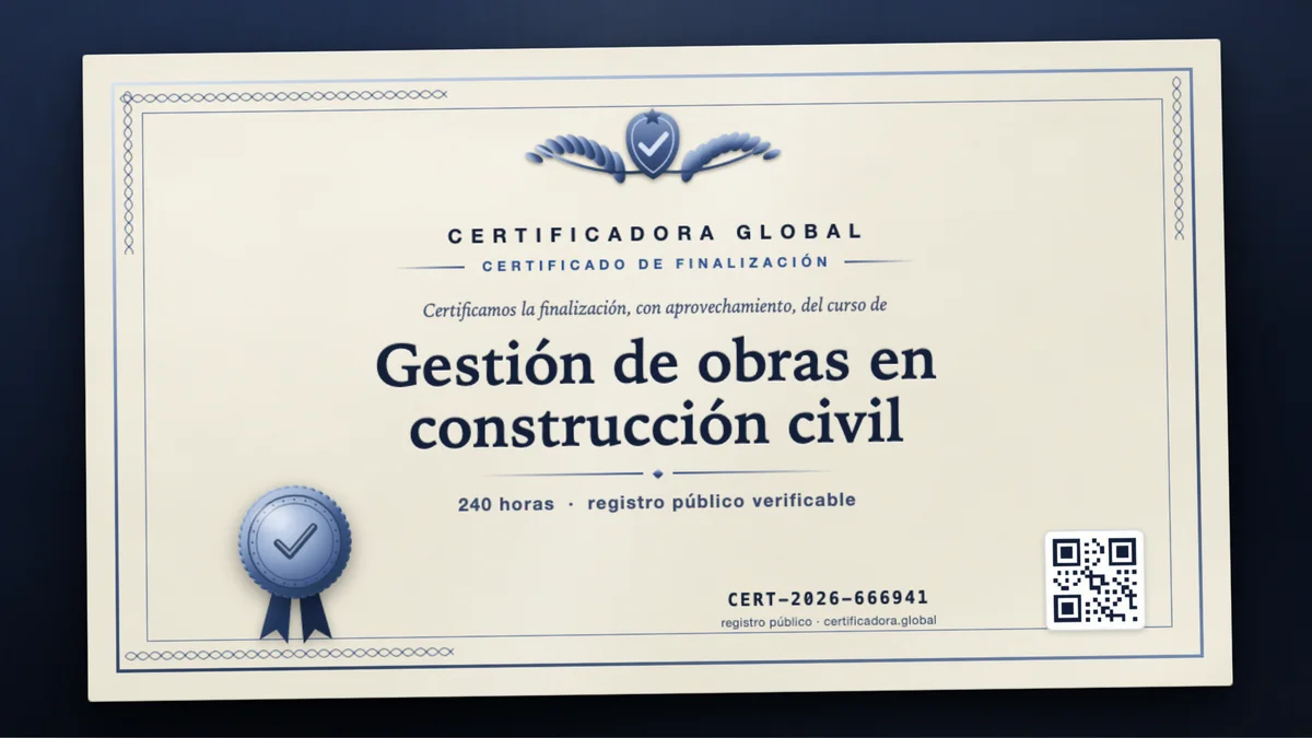 Portada del curso Gestión de obras en construcción civil