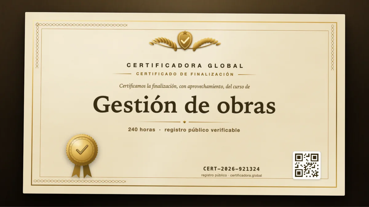 Portada del curso Gestión de obras