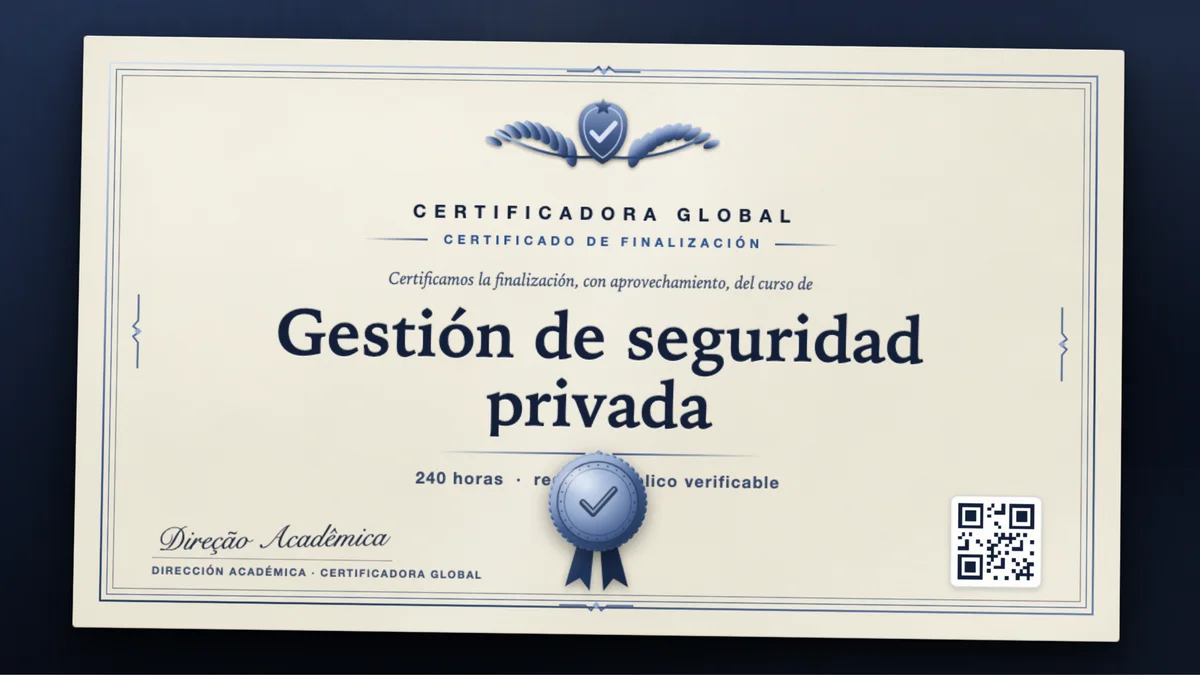 Portada del curso Gestión de seguridad privada