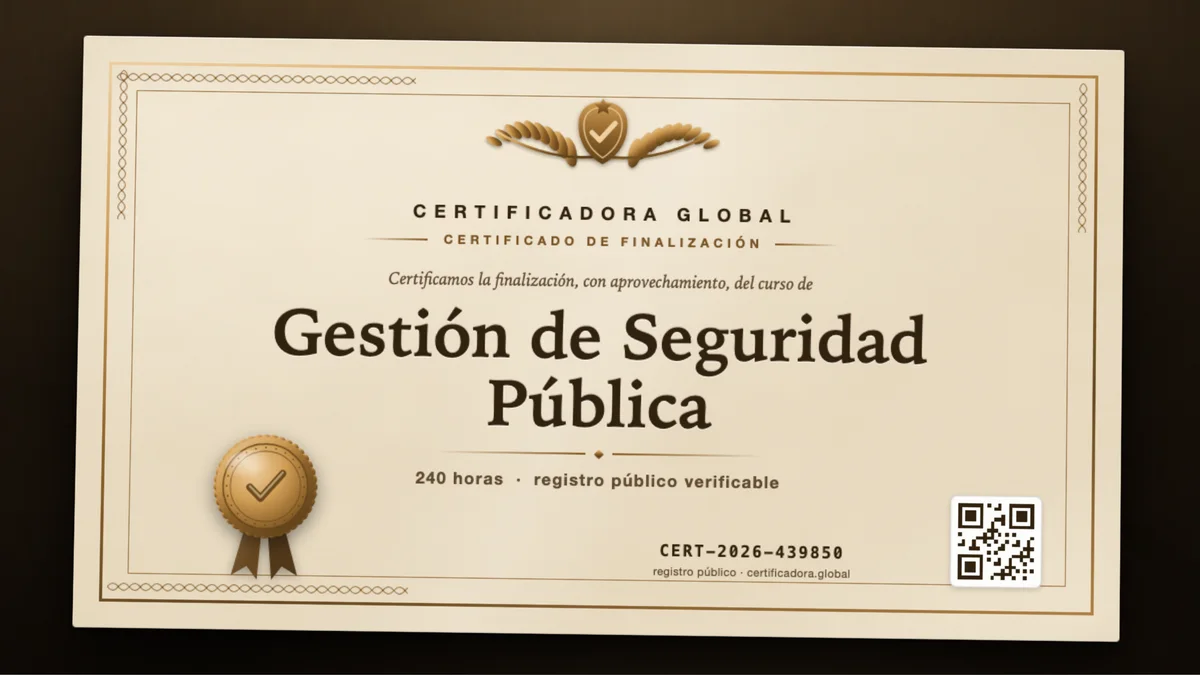 Portada del curso Gestión de Seguridad Pública