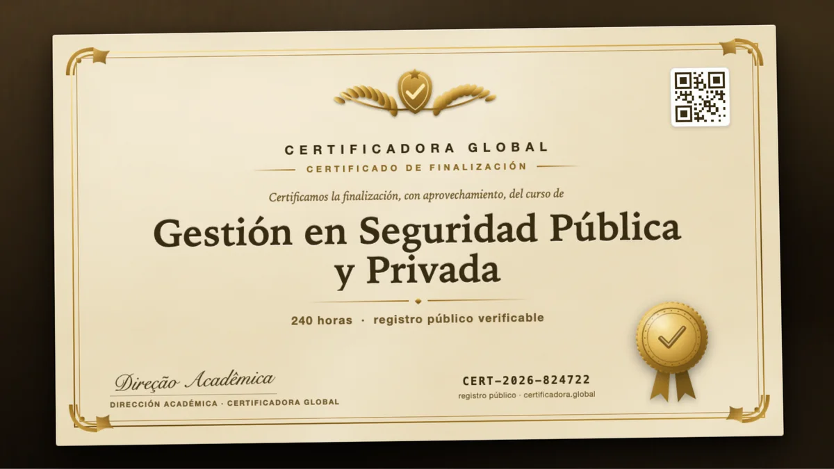 Portada del curso Gestión en Seguridad Pública y Privada