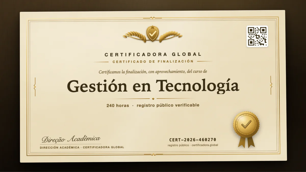 Portada del curso Gestión en Tecnología
