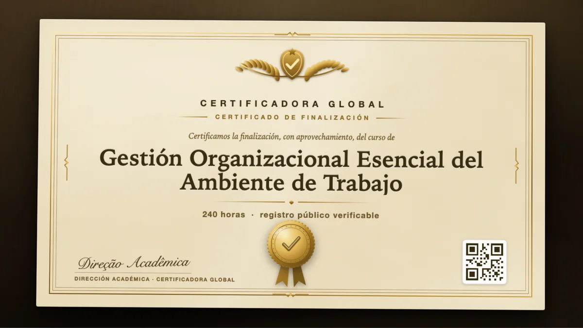 Portada del curso Gestión Organizacional Esencial del Ambiente de Trabajo
