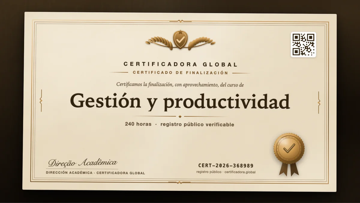 Portada del curso Gestión y productividad