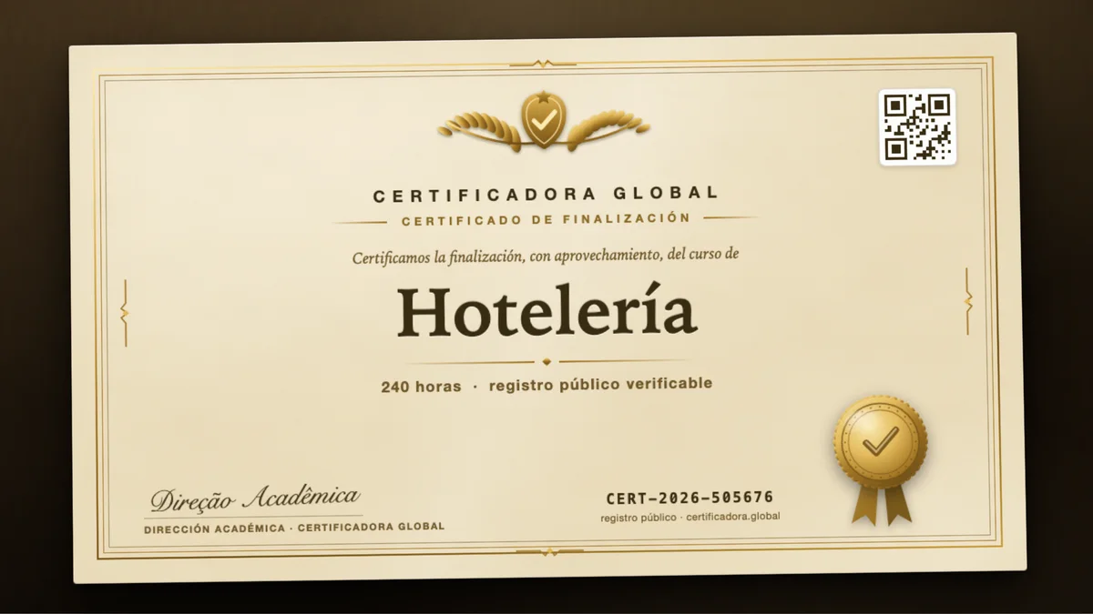 Portada del curso Hotelería