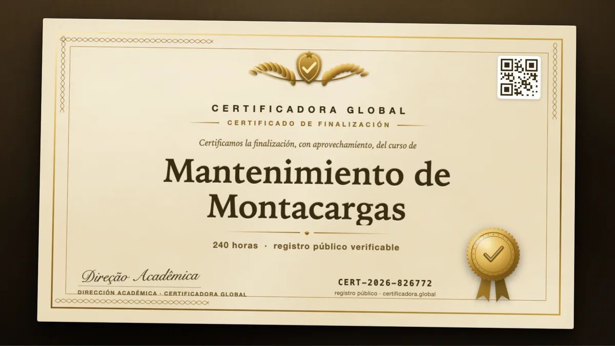 Portada del curso Mantenimiento de Montacargas