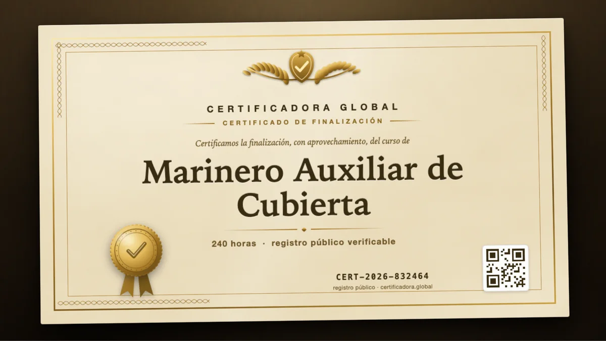 Portada del curso Marinero Auxiliar de Cubierta
