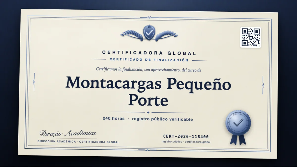 Portada del curso Montacargas Pequeño Porte