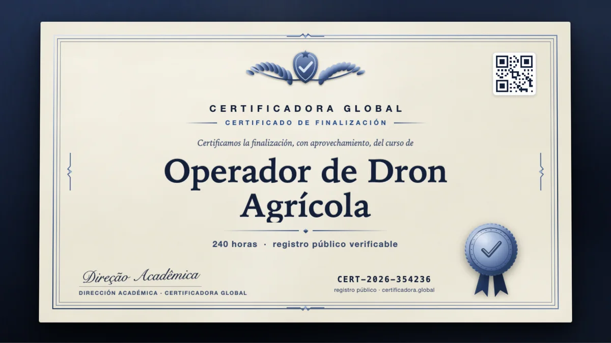 Portada del curso Operador de Dron Agrícola