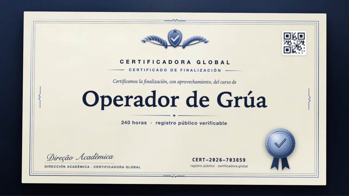 Portada del curso Operador de Grúa