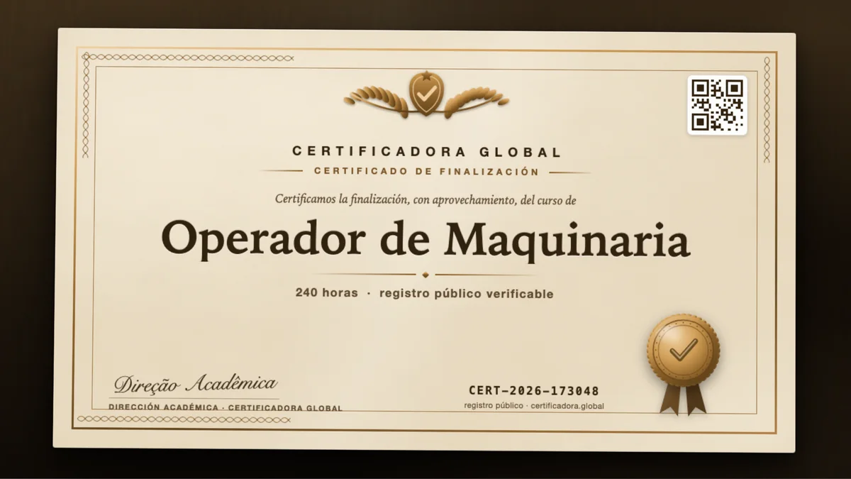 Portada del curso Operador de Maquinaria