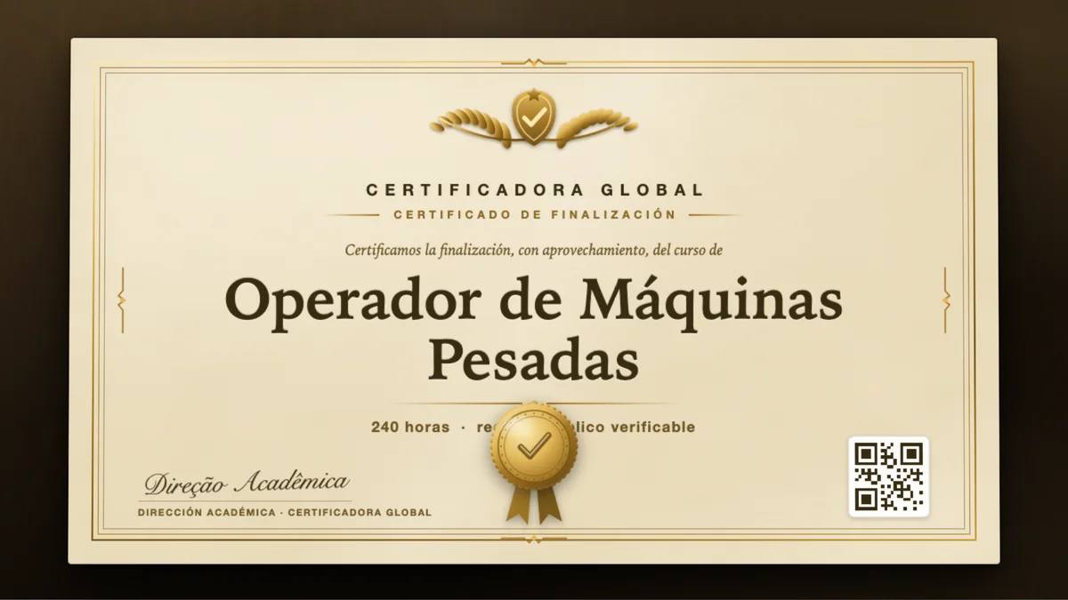 Portada del curso Operador de Máquinas Pesadas