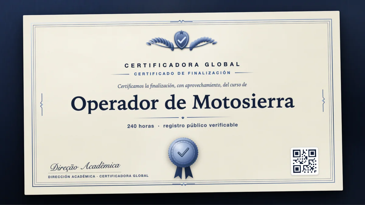 Portada del curso Operador de Motosierra